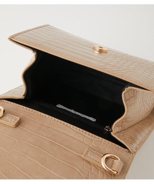 rienda(リエンダ)の「フェイクパールリングクロコライクショルダーバッグ(ショルダーバッグ・レディース・ブラック/ブラウン/ライトベージュ・FREE)」の14枚目の写真