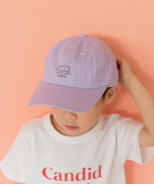 coen(コーエン)の「【coen キッズ/ジュニア】ベアイラストキャップ(キャップ・キッズ・ブラック/ベージュ/ライラック・54cm/56cm)」の3枚目の写真