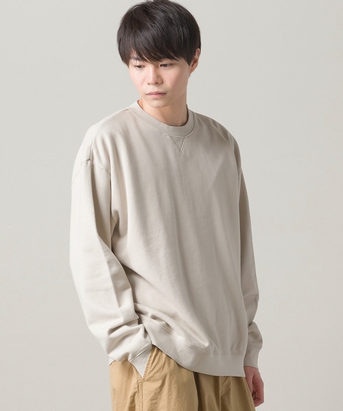 OMNES(オムネス)の「メンズ 裏毛スウェット バックファスナープルオーバー(スウェット・メンズ・ネイビー/アイボリー/グリーン系その他/ピンクベージュ・MEDIUM/LARGE)」の8枚目の写真