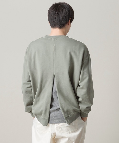 OMNES(オムネス)の「メンズ 裏毛スウェット バックファスナープルオーバー(スウェット・メンズ・ネイビー/アイボリー/グリーン系その他/ピンクベージュ・MEDIUM/LARGE)」の14枚目の写真