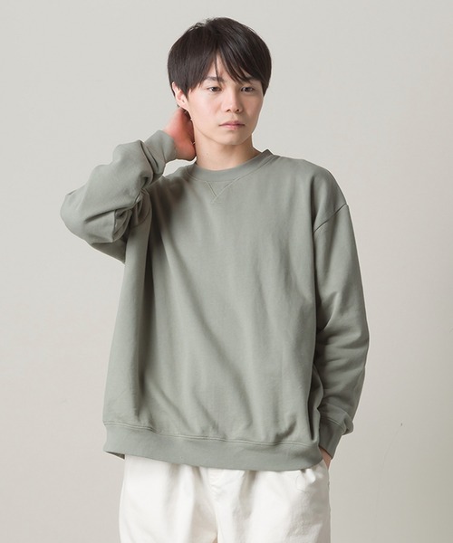 OMNES(オムネス)の「メンズ 裏毛スウェット バックファスナープルオーバー(スウェット・メンズ・ネイビー/アイボリー/グリーン系その他/ピンクベージュ・MEDIUM/LARGE)」の15枚目の写真