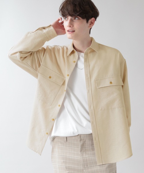 RAGEBLUE(レイジブルー)の「BIGポケットルーズシャツ/933320(シャツ/ブラウス・メンズ・オフホワイト/ブラック/グリーン/オレンジ・MEDIUM/LARGE)」の5枚目の写真