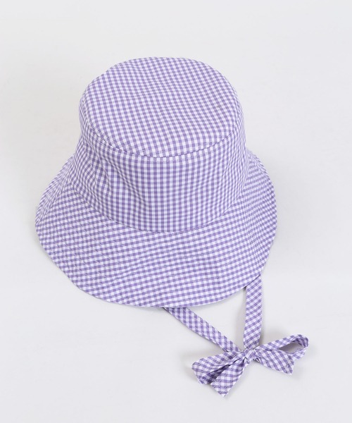 WC（ダブル シー）の「ギンガムストラップハット（ハット・レディース・ブラック/ブラウン/ライトパープル・FREE）」の12枚目の写真