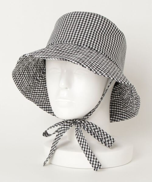 WC（ダブル シー）の「ギンガムストラップハット（ハット・レディース・ブラック/ブラウン/ライトパープル・FREE）」の8枚目の写真
