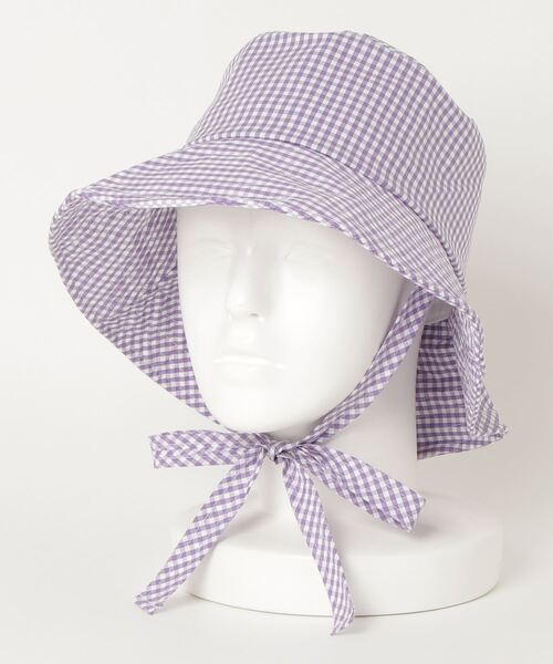 WC（ダブル シー）の「ギンガムストラップハット（ハット・レディース・ブラック/ブラウン/ライトパープル・FREE）」の10枚目の写真