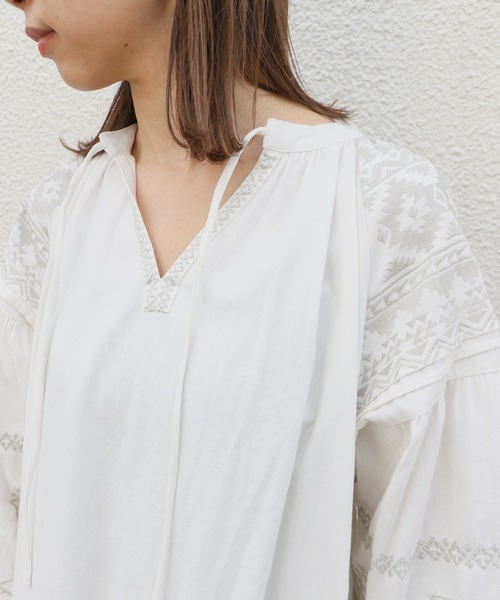 Kastane（カスタネ）の「ラルキーワンピース（ワンピース・レディース・グリーン/オフホワイト・FREE）」の14枚目の写真