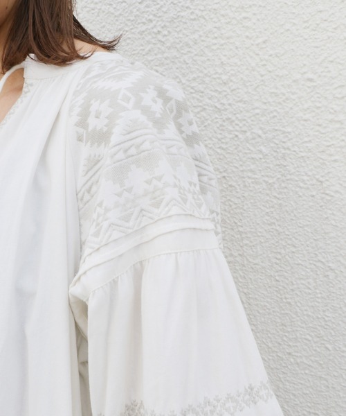 Kastane（カスタネ）の「ラルキーワンピース（ワンピース・レディース・グリーン/オフホワイト・FREE）」の6枚目の写真