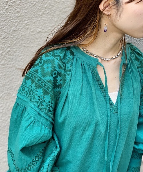 Kastane（カスタネ）の「ラルキーワンピース（ワンピース・レディース・グリーン/オフホワイト・FREE）」の13枚目の写真