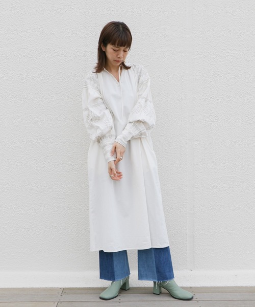 Kastane（カスタネ）の「ラルキーワンピース（ワンピース・レディース・グリーン/オフホワイト・FREE）」の8枚目の写真