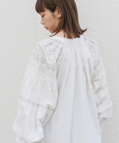 Kastane（カスタネ）の「ラルキーワンピース（ワンピース・レディース・グリーン/オフホワイト・FREE）」の10枚目の写真