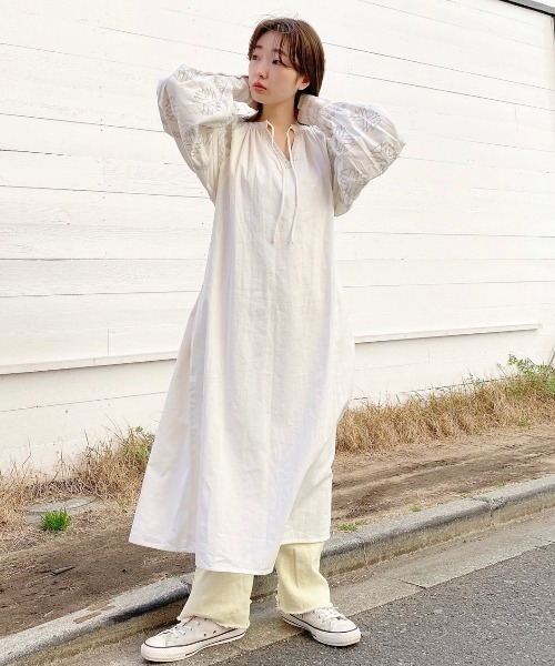 Kastane（カスタネ）の「ラルキーワンピース（ワンピース・レディース・グリーン/オフホワイト・FREE）」の11枚目の写真