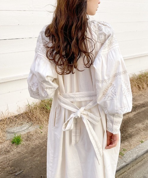 Kastane（カスタネ）の「ラルキーワンピース（ワンピース・レディース・グリーン/オフホワイト・FREE）」の9枚目の写真