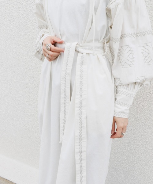 Kastane（カスタネ）の「ラルキーワンピース（ワンピース・レディース・グリーン/オフホワイト・FREE）」の4枚目の写真