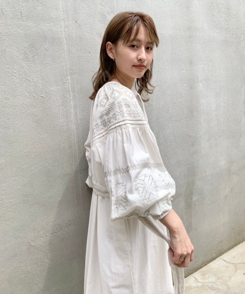 Kastane（カスタネ）の「ラルキーワンピース（ワンピース・レディース・グリーン/オフホワイト・FREE）」の16枚目の写真