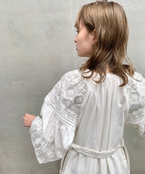 Kastane（カスタネ）の「ラルキーワンピース（ワンピース・レディース・グリーン/オフホワイト・FREE）」の17枚目の写真