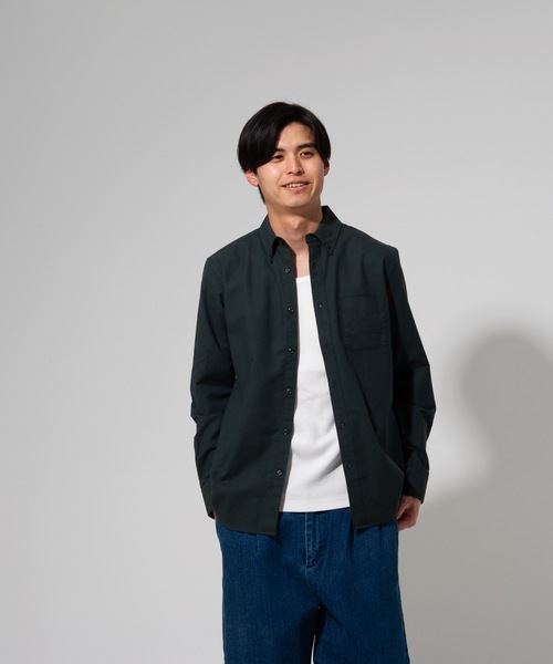 Blue Standard (ブルースタンダード)の「【BLUE STANDARD】楽ケアオックスボタンダウンシャツ(オーガニックコットン使用)(シャツ/ブラウス・メンズ・ブルー系その他/スミクロ/ネイビー/ベージュ/ホワイト/ダークグリーン/ワイン・LARGE/MEDIUM/SMALL/X-LARGE)」の4枚目の写真