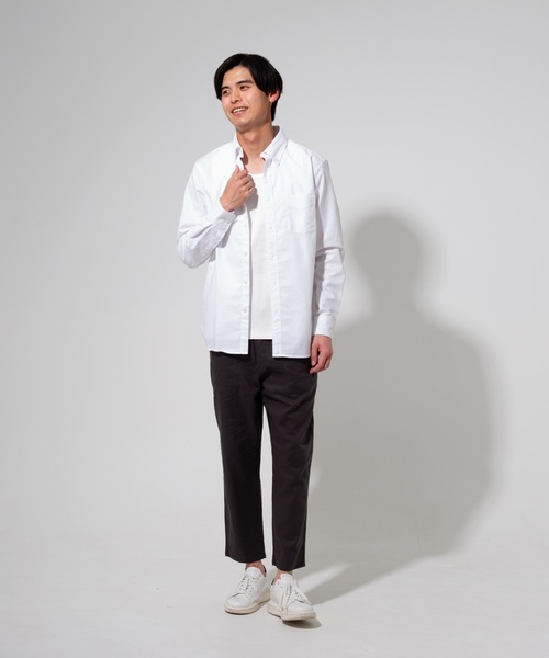 Blue Standard (ブルースタンダード)の「【BLUE STANDARD】楽ケアオックスボタンダウンシャツ(オーガニックコットン使用)(シャツ/ブラウス・メンズ・ブルー系その他/スミクロ/ネイビー/ベージュ/ホワイト/ダークグリーン/ワイン・LARGE/MEDIUM/SMALL/X-LARGE)」の8枚目の写真