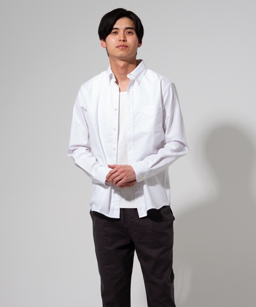 Blue Standard (ブルースタンダード)の「【BLUE STANDARD】楽ケアオックスボタンダウンシャツ(オーガニックコットン使用)(シャツ/ブラウス・メンズ・ブルー系その他/スミクロ/ネイビー/ベージュ/ホワイト/ダークグリーン/ワイン・LARGE/MEDIUM/SMALL/X-LARGE)」の10枚目の写真