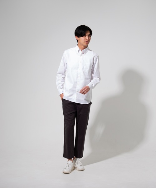 Blue Standard (ブルースタンダード)の「【BLUE STANDARD】楽ケアオックスボタンダウンシャツ(オーガニックコットン使用)(シャツ/ブラウス・メンズ・ブルー系その他/スミクロ/ネイビー/ベージュ/ホワイト/ダークグリーン/ワイン・LARGE/MEDIUM/SMALL/X-LARGE)」の12枚目の写真