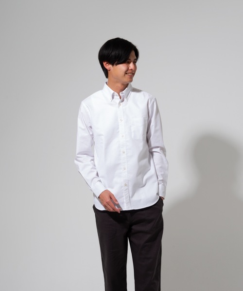 Blue Standard (ブルースタンダード)の「【BLUE STANDARD】楽ケアオックスボタンダウンシャツ(オーガニックコットン使用)(シャツ/ブラウス・メンズ・ブルー系その他/スミクロ/ネイビー/ベージュ/ホワイト/ダークグリーン/ワイン・LARGE/MEDIUM/SMALL/X-LARGE)」の13枚目の写真