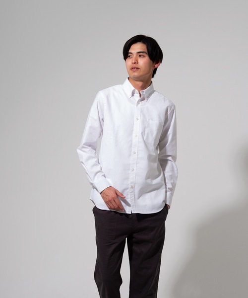 Blue Standard (ブルースタンダード)の「【BLUE STANDARD】楽ケアオックスボタンダウンシャツ(オーガニックコットン使用)(シャツ/ブラウス・メンズ・ブルー系その他/スミクロ/ネイビー/ベージュ/ホワイト/ダークグリーン/ワイン・LARGE/MEDIUM/SMALL/X-LARGE)」の14枚目の写真