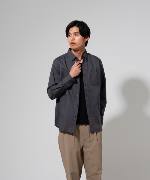 Blue Standard (ブルースタンダード)の「【BLUE STANDARD】楽ケアオックスボタンダウンシャツ(オーガニックコットン使用)(シャツ/ブラウス・メンズ・ブルー系その他/スミクロ/ネイビー/ベージュ/ホワイト/ダークグリーン/ワイン・LARGE/MEDIUM/SMALL/X-LARGE)」の22枚目の写真