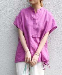 SHIPS any | SHIPS any: オーガニック リネン ヘム ドロスト シャツ〈ウォッシャブル〉◇(シャツ/ブラウス)