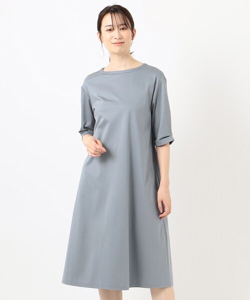 J.PRESS(ジェイプレス)の「スムースジャージー ワンピース(ワンピース・レディース・サックスブルー系/ブラウン系/ネイビー系・T15/T13)」の7枚目の写真
