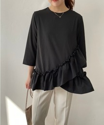 裾フリルフレアブラウス