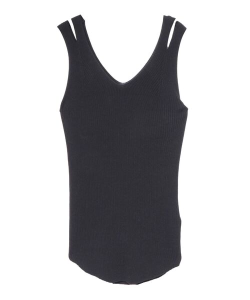 LAGUNAMOON（ラグナムーン）の「カップインニットタンクトップ（Tシャツ/カットソー・レディース・アイボリー/ブラック/ブラウン・FREE）」の16枚目の写真