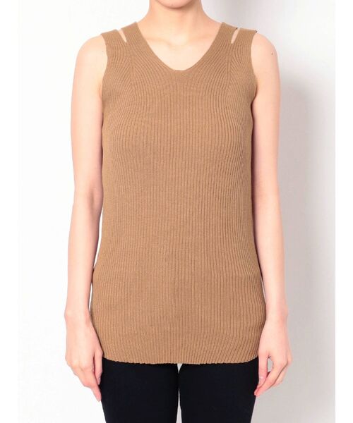 LAGUNAMOON（ラグナムーン）の「カップインニットタンクトップ（Tシャツ/カットソー・レディース・アイボリー/ブラック/ブラウン・FREE）」の21枚目の写真