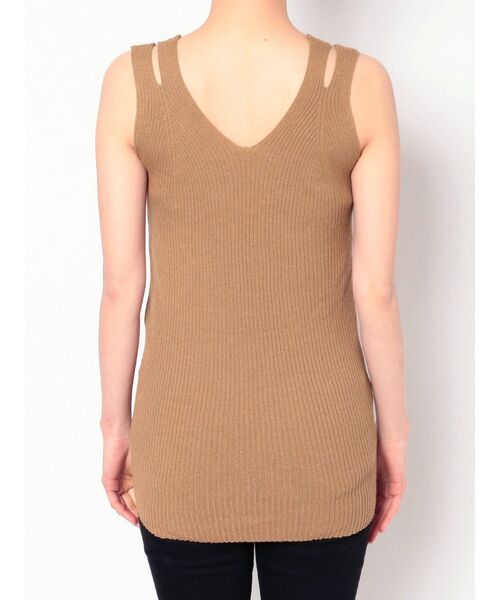 LAGUNAMOON（ラグナムーン）の「カップインニットタンクトップ（Tシャツ/カットソー・レディース・アイボリー/ブラック/ブラウン・FREE）」の6枚目の写真