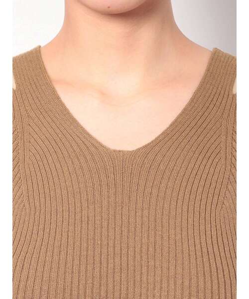 LAGUNAMOON（ラグナムーン）の「カップインニットタンクトップ（Tシャツ/カットソー・レディース・アイボリー/ブラック/ブラウン・FREE）」の11枚目の写真