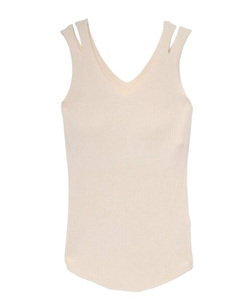 LAGUNAMOON（ラグナムーン）の「カップインニットタンクトップ（Tシャツ/カットソー・レディース・アイボリー/ブラック/ブラウン・FREE）」の18枚目の写真