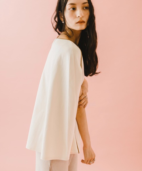 SENSE OF PLACE by URBAN RESEARCH(センスオブプレイスバイアーバンリサーチ)の「naturaglace×SENSE OF PLACE 『別注』ナチュラグラッセ ポンチョトップ(Tシャツ/カットソー・レディース・オフホワイト/ライトベージュ/ラベンダー・ONE)」の15枚目の写真