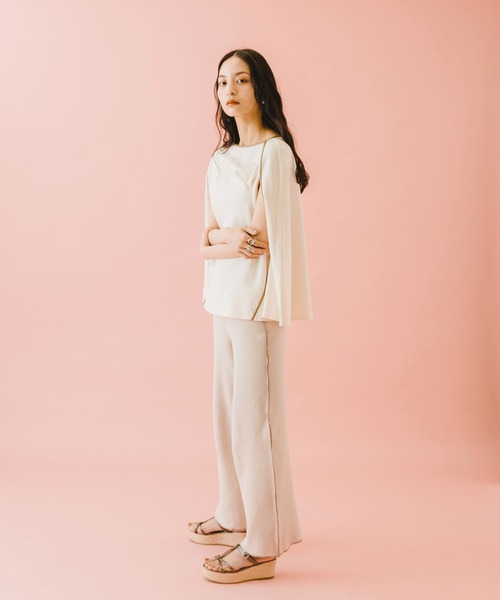 SENSE OF PLACE by URBAN RESEARCH(センスオブプレイスバイアーバンリサーチ)の「naturaglace×SENSE OF PLACE 『別注』ナチュラグラッセ ポンチョトップ(Tシャツ/カットソー・レディース・オフホワイト/ライトベージュ/ラベンダー・ONE)」の16枚目の写真