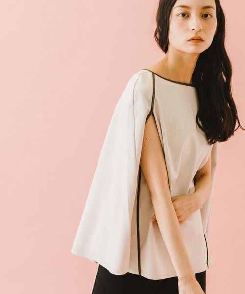 SENSE OF PLACE by URBAN RESEARCH(センスオブプレイスバイアーバンリサーチ)の「naturaglace×SENSE OF PLACE 『別注』ナチュラグラッセ ポンチョトップ(Tシャツ/カットソー・レディース・オフホワイト/ライトベージュ/ラベンダー・ONE)」の12枚目の写真