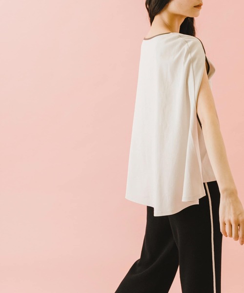 SENSE OF PLACE by URBAN RESEARCH(センスオブプレイスバイアーバンリサーチ)の「naturaglace×SENSE OF PLACE 『別注』ナチュラグラッセ ポンチョトップ(Tシャツ/カットソー・レディース・オフホワイト/ライトベージュ/ラベンダー・ONE)」の10枚目の写真