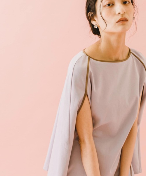 SENSE OF PLACE by URBAN RESEARCH(センスオブプレイスバイアーバンリサーチ)の「naturaglace×SENSE OF PLACE 『別注』ナチュラグラッセ ポンチョトップ(Tシャツ/カットソー・レディース・オフホワイト/ライトベージュ/ラベンダー・ONE)」の8枚目の写真
