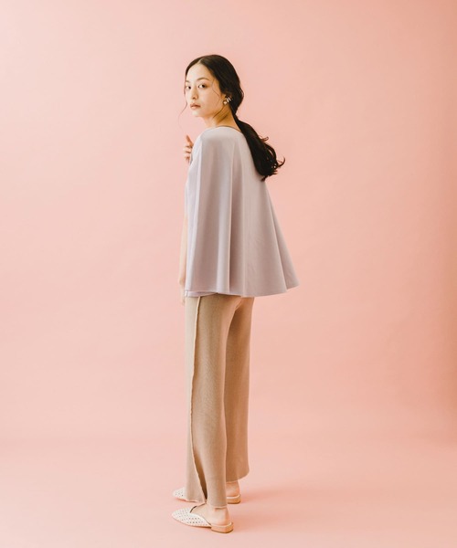 SENSE OF PLACE by URBAN RESEARCH(センスオブプレイスバイアーバンリサーチ)の「naturaglace×SENSE OF PLACE 『別注』ナチュラグラッセ ポンチョトップ(Tシャツ/カットソー・レディース・オフホワイト/ライトベージュ/ラベンダー・ONE)」の13枚目の写真