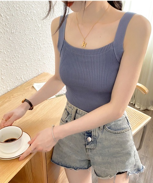 yuue' ( wear )（ユーイ）の「フロントスクエア タンクトップ（タンクトップ・レディース・ホワイト/ブラック/ベージュ/ライトピンク・FREE）」の12枚目の写真