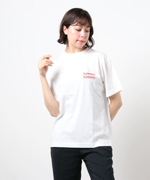 koe(コエ)の「プリントTシャツ*(Tシャツ/カットソー・レディース・ホワイト/チャコールグレー/サックスブルー/ライム/ライトグレー/ダークグレー/ライトブルー/C/B/A/D/グリーン/F/ベージュ/グレー/E・S/M/L)」の13枚目の写真