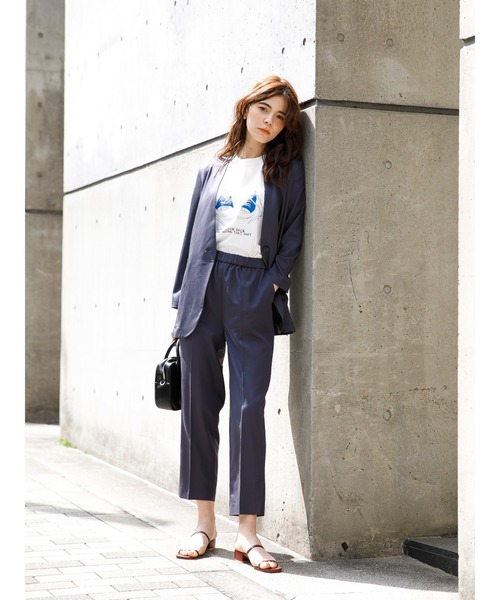 koe(コエ)の「プリントTシャツ*(Tシャツ/カットソー・レディース・ホワイト/チャコールグレー/サックスブルー/ライム/ライトグレー/ダークグレー/ライトブルー/C/B/A/D/グリーン/F/ベージュ/グレー/E・S/M/L)」の17枚目の写真