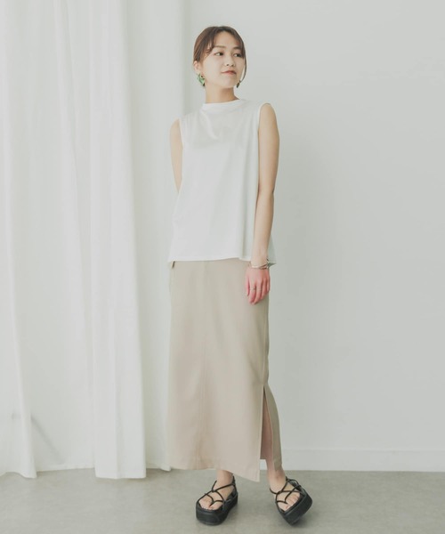 KBF（ケイビーエフ）の「KBF+　ポケットスリットロングスカート（スカート・レディース・ブラック/オリーブ/ベージュ系その他・ONE）」の10枚目の写真