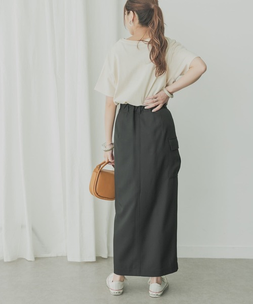 KBF（ケイビーエフ）の「KBF+　ポケットスリットロングスカート（スカート・レディース・ブラック/オリーブ/ベージュ系その他・ONE）」の18枚目の写真