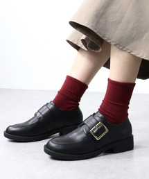 AAA+/ ワンベルト バックルローファー レディース マニッシュシューズ 3.8cmチャンキーヒール 韓国ファッション トラッド(3575)