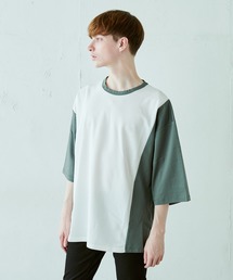 Lui's | 配色鹿の子切替ビッグTシャツ(Tシャツ/カットソー)