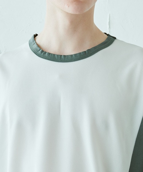 Lui's（ルイス）の「配色鹿の子切替ビッグTシャツ（Tシャツ/カットソー・メンズ・オリーブ/ブラック/ホワイト・FREE）」の22枚目の写真