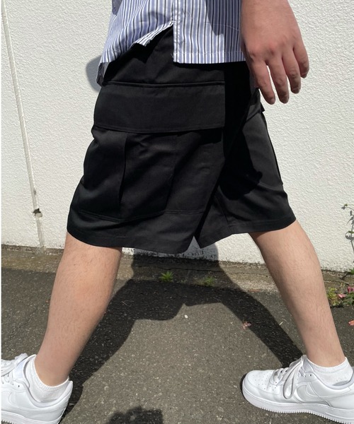 CIAOPANIC（チャオパニック）の「【WEB限定】ワイドシルエット カーゴショーツ /バギーシルエットショートパンツ（カーゴパンツ・メンズ・ブラック/ベージュ/オリーブ・MEDIUM/LARGE）」の14枚目の写真