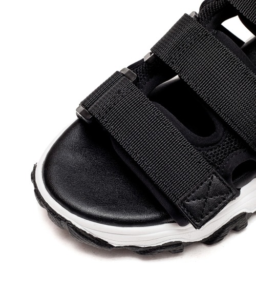 Shoes in Closet（シューズインクローゼット）の「厚底凹凸ボリュームソール ベルクロ厚底サンダル 《約4.5㎝ソール》7465（サンダル・レディース・ブラック/アイボリー・LL/S/M/L）」の19枚目の写真